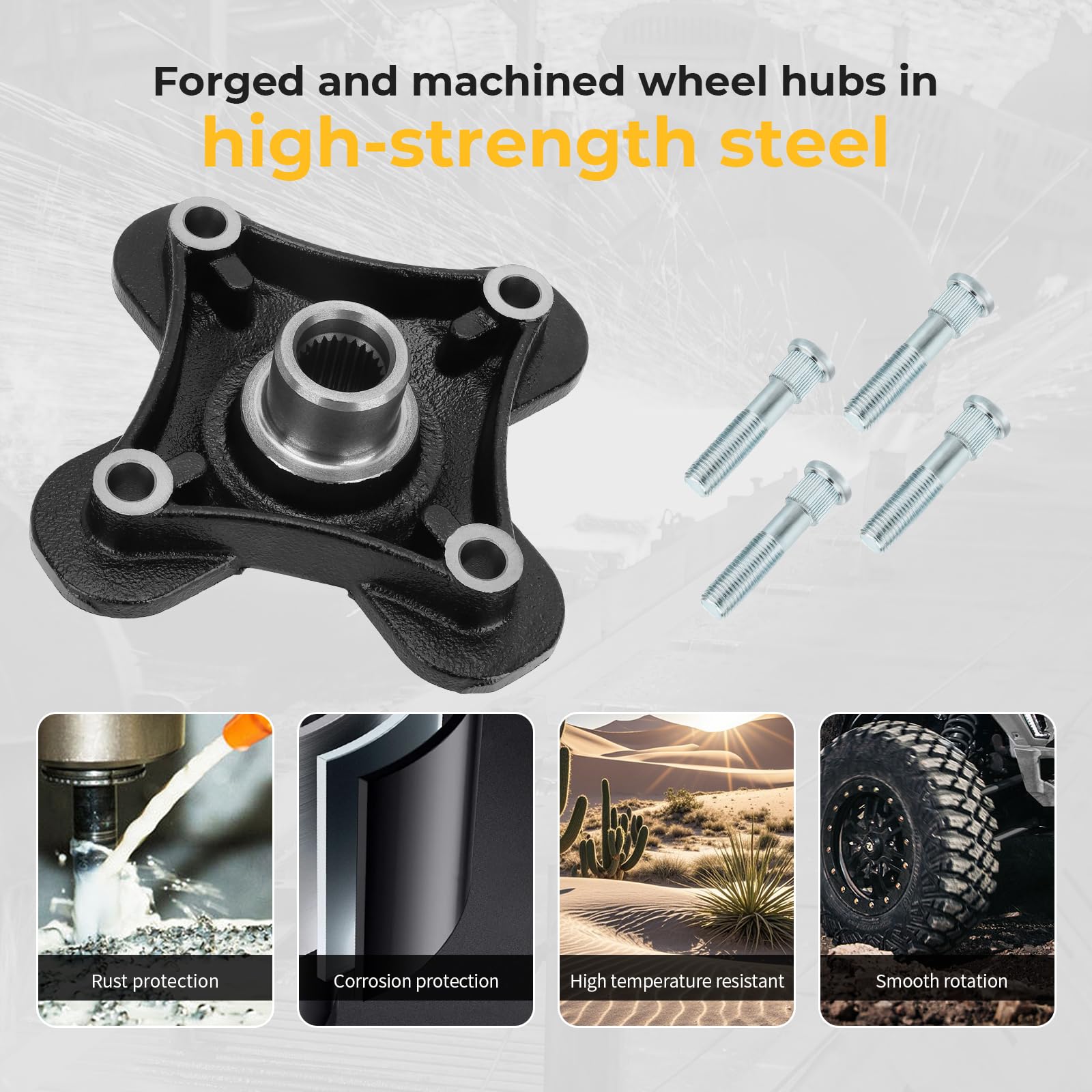 Amazon.com: Front/Rear Wheel Hub with Studs for Polaris RZR XP